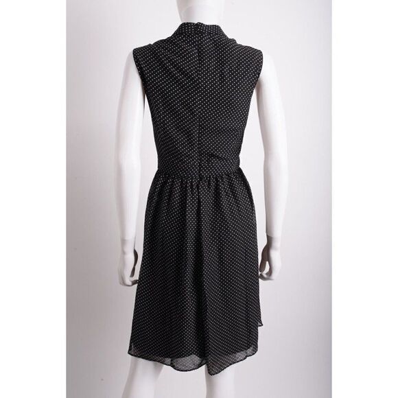 Liza Luxe Women Dress A-line 1X Black White Polka Dot Knee Length Sleeveless NWT - Picture 5 of 6